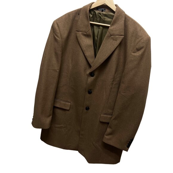 Coofandy Brown 3 Button Wool Feel Overcoat - Picture 2 of 8